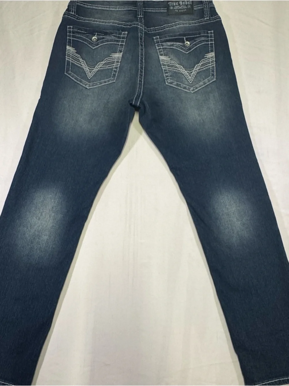 True Religion Men's Dark Wash Slim Straight Jeans